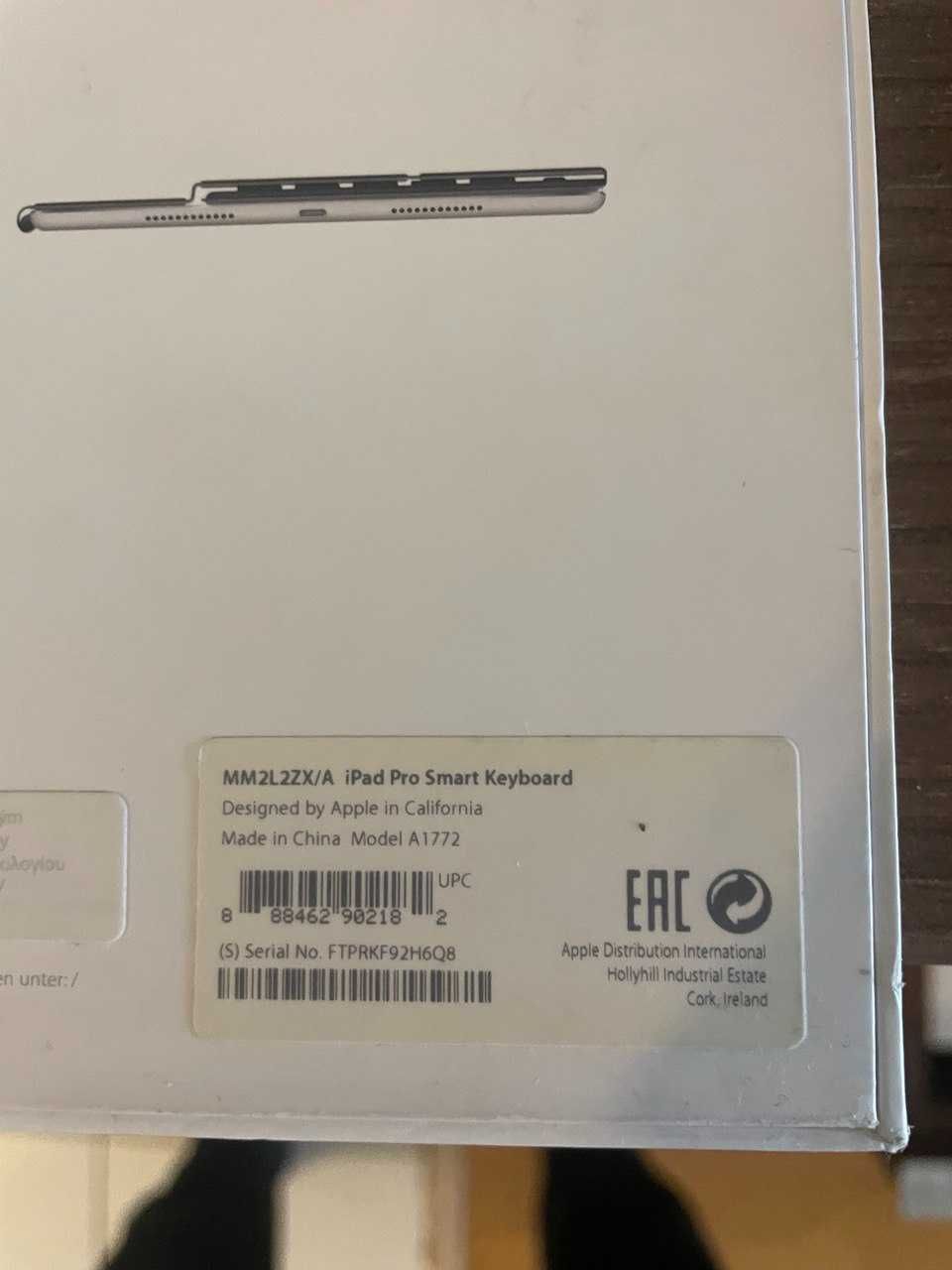 Оригинальная клавиатура для айпада APPLE Smart Keyboard MM2L2ZX/A