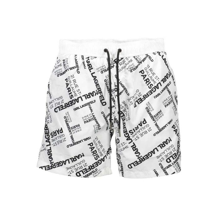 Pantaloni scurti de baie pentru barbati, Karl Lagerfeld negru/alb
