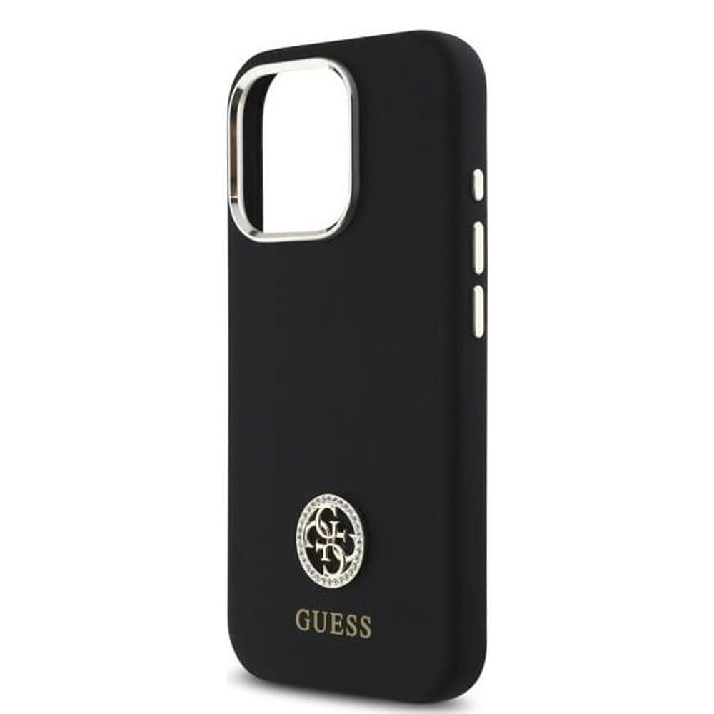 Guess - silicone logo strass 4g (guhcp16xm4dgpk) - калъф за iphone 16