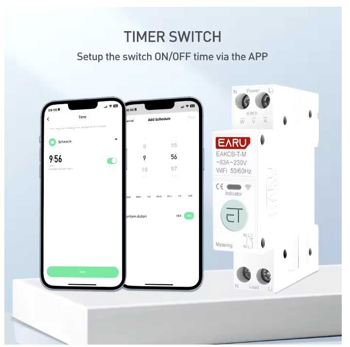 Disjunctor / siguranta, contor de energie 6-63A 1P+N WIFI EARU