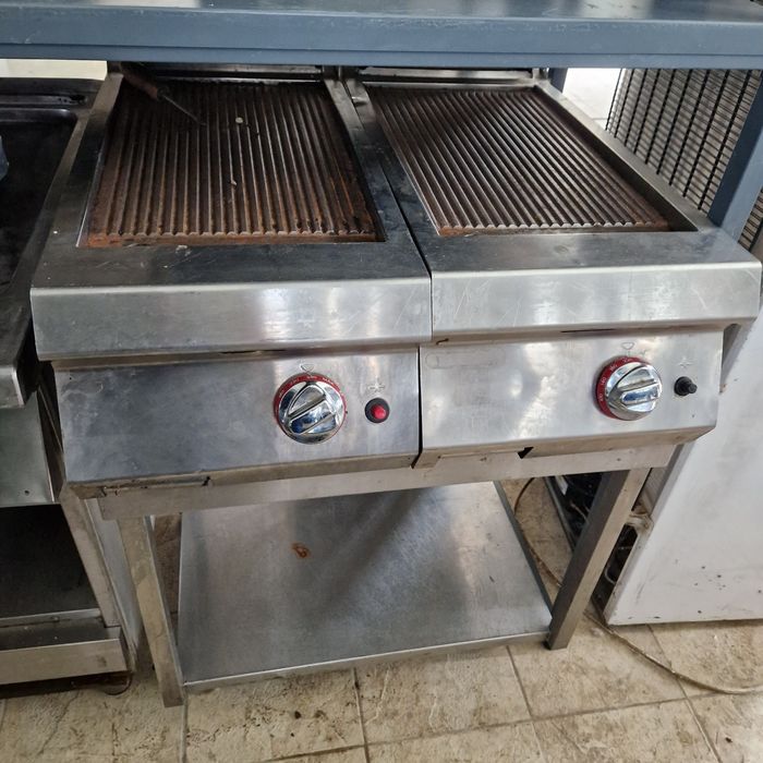Gratar gaz sau electric, cu banc inox, de putere