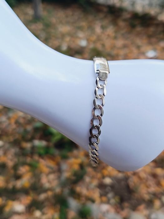 Veche bratara masiva, argint de 925