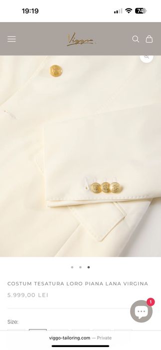 Costum de ginere Viggo culoare ivory