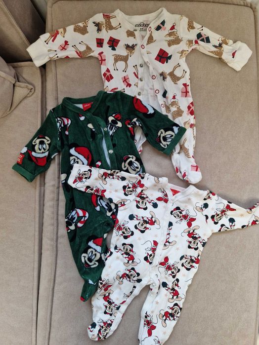 Коледни ромпъри 56 р-р, 3 броя
