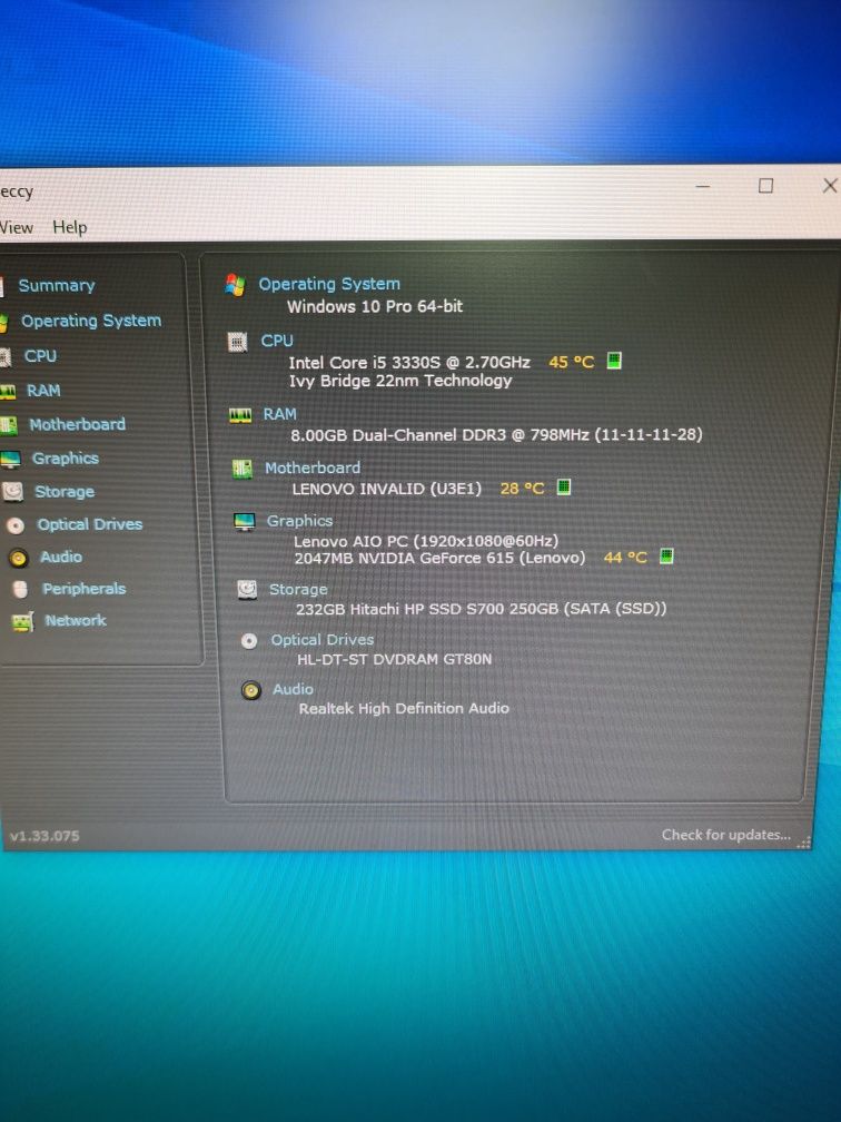 Oferta!All in One Lenovo i5 8gb ssd 250gb video Nvidia 2gb display 23"
