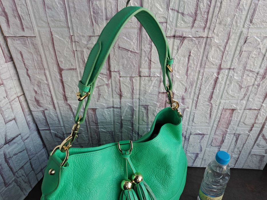 дамска чанта, Mulberry,голяма зелена торба-естествена кожа