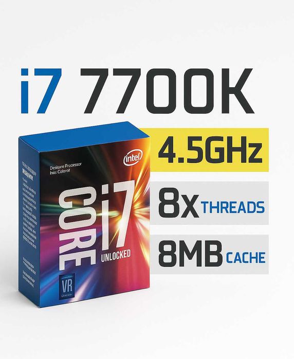 Protsessor Core i7 7700K 4.5GHz BOOST OEM Holati ideal + Garantiya