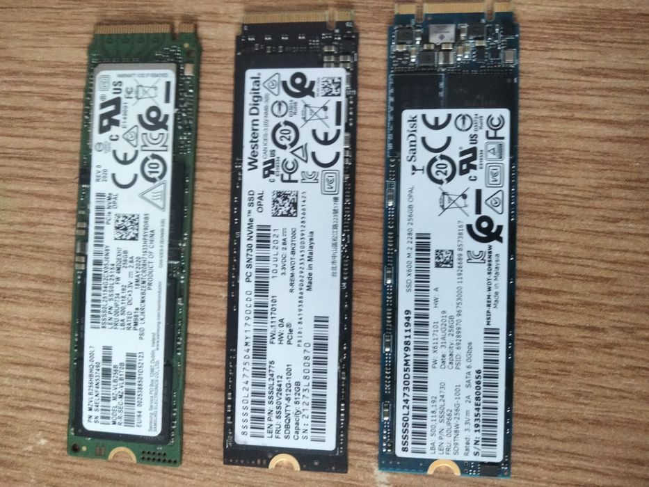 0 scris Ssd 256gb, 512gb, Nvme