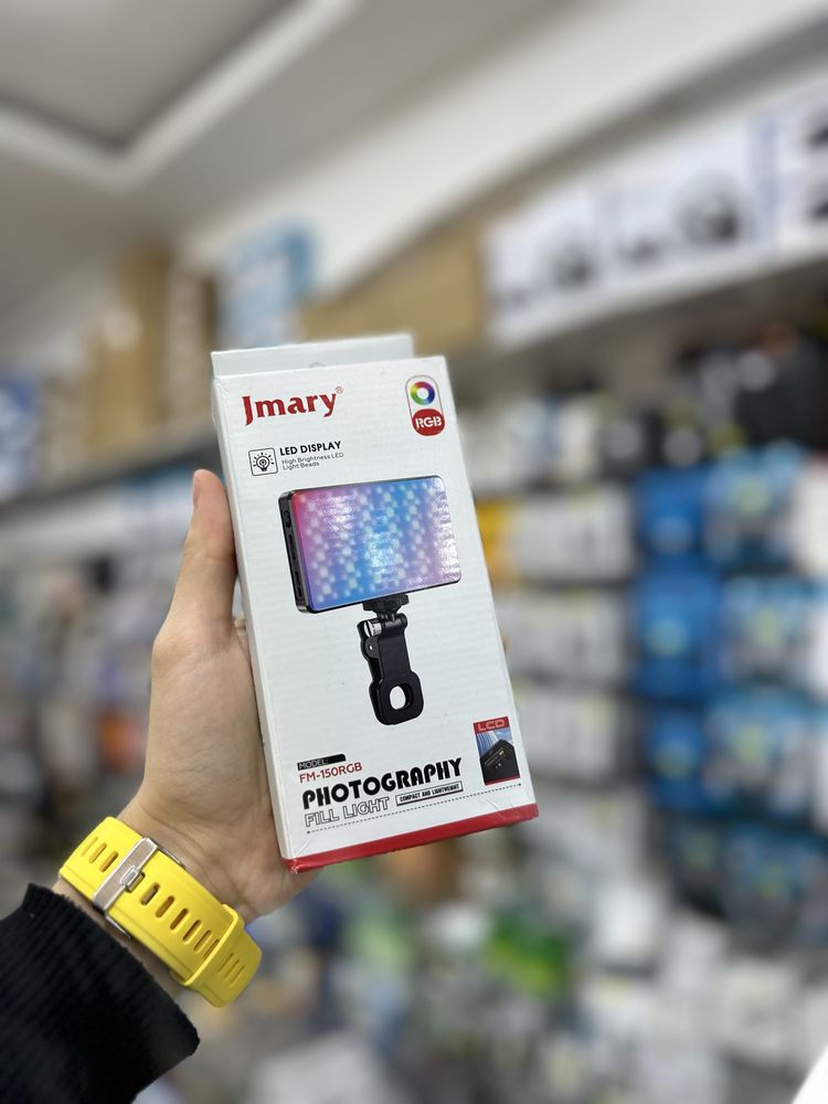 Прожектор Jmary FM-150RGB компактный и мощный RGB фонарь видео свет