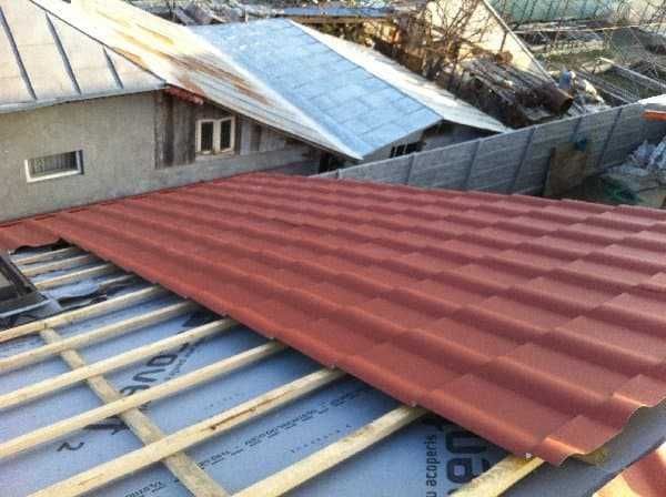 Montaj tigla metalica, reparatii acoperis, dulgherie, mansardare