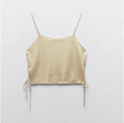 Златен топ с връзки Zara