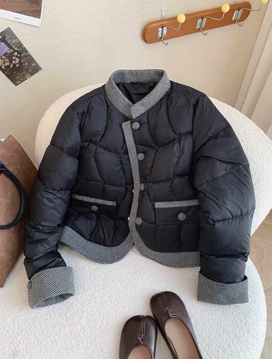 Черная хлопковая осенняя куртка