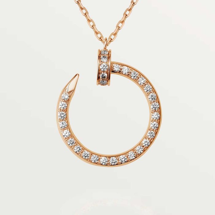 CARTIER Nail Juste un Clou Rose Gold Paved Diamonds Дамско Колие Пирон