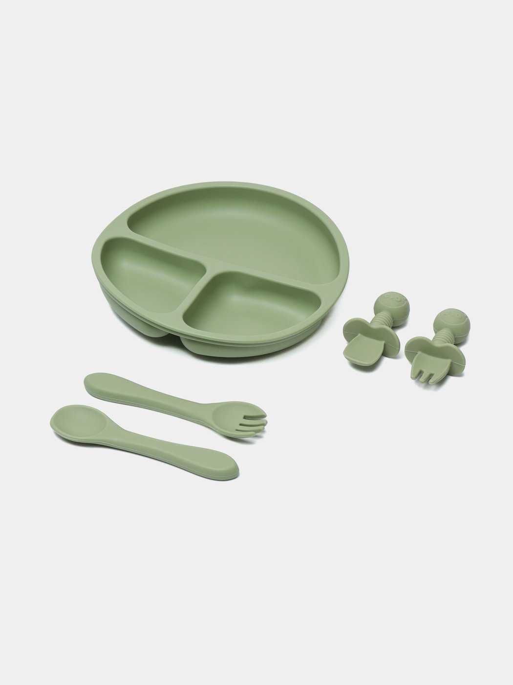 Детский набор посуды, силиконовый  для кормления, 10 предметов