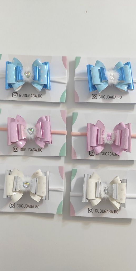 Bentițe accesorii cap cadouri bebeluși bentiță cu funda pentru botez