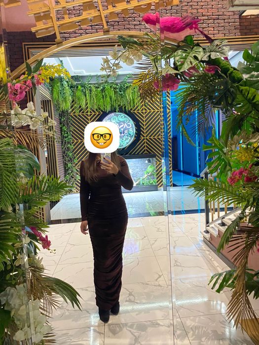 Платье коричневое вечернее, размер М