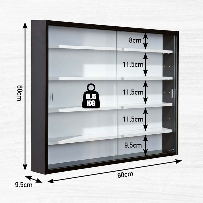 Колекционерска витрина в черен цвят