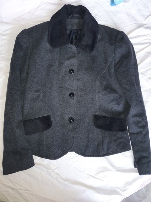 Sacou vintage de lana gri