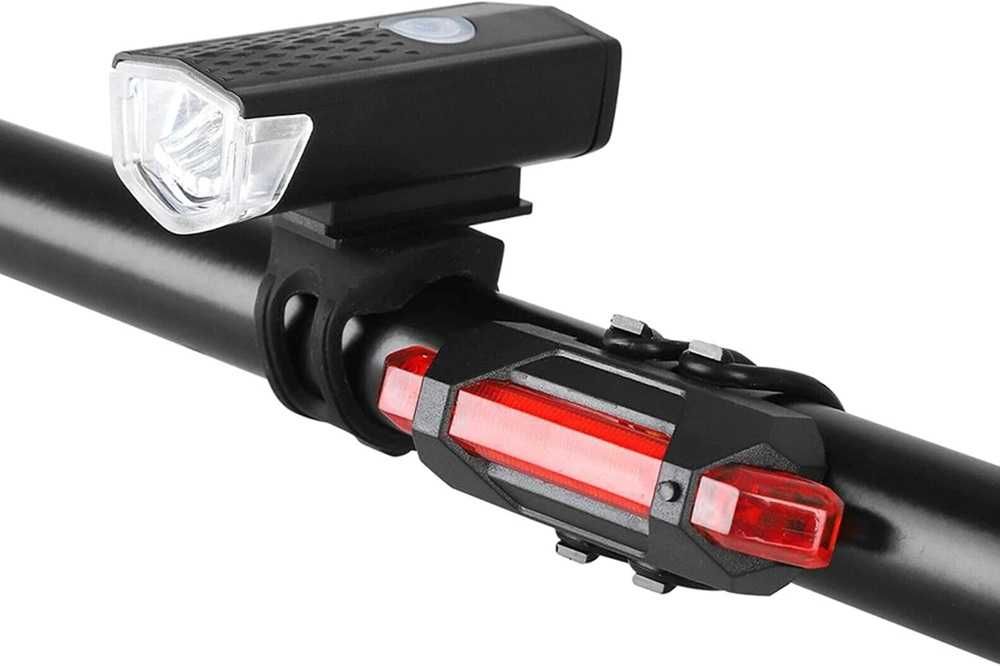 LED Комплект за велосипед, Фар и Стоп Светлина - 800mAh/USB порт.
