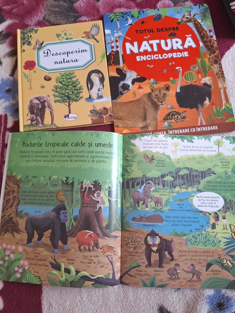 Cărți despre animale și natură, citite, în stare foarte bună