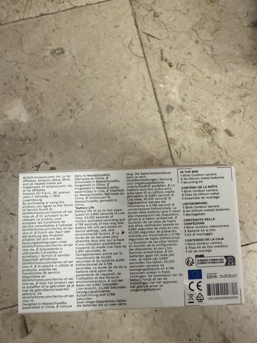 Camera wireless cu baterii add on blink outdoor gen 3