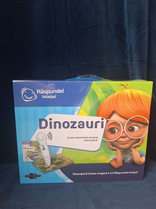 SIGILAT Răspundel Istețel creion + carte Dinozauri