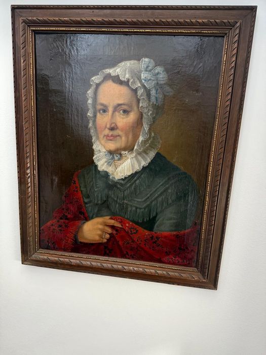 Tablou- doamnă cu bonetă semnat Wilhelm von Keller ulei pe pânză