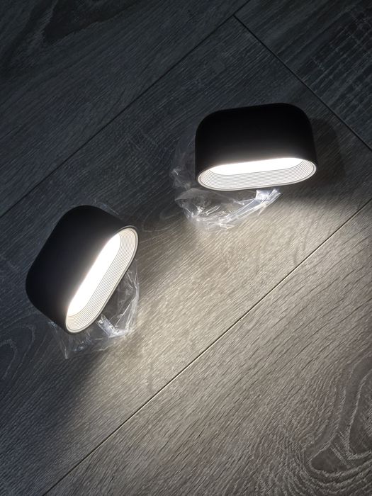 Set 2 aplice LED Amouhom B02 Black – control tactil & telecomandă