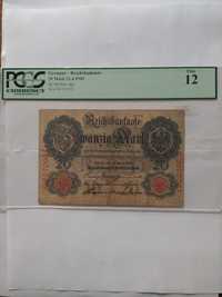 PCGS 12 - Германия, 20 марки 21.4.1910 г. (с интересен номер)