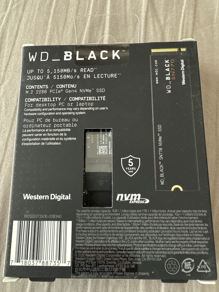 Ssd nvme wd black 2tb nou sigilat sn770 western digital gen4