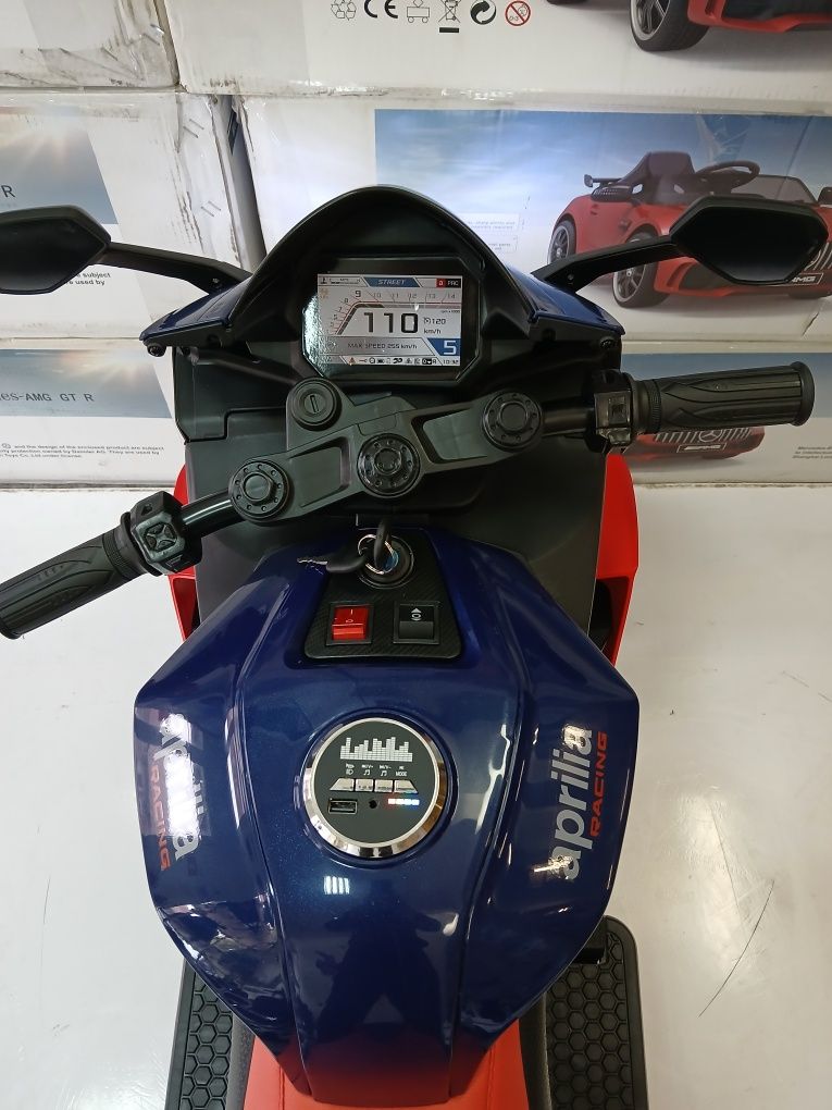Промоция!Чисто нов Акумулаторен мотор Aprilia RS с меки гуми 12волта