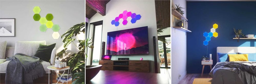 Смарт светлинни панели Nanoleaf Shapes Hexagons стартов пакет 9 броя