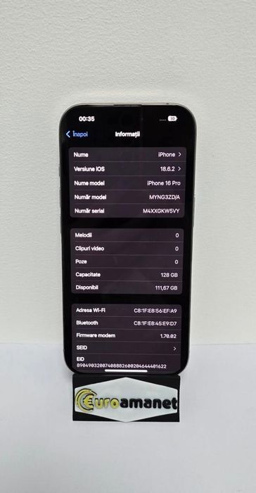 Telefon mobil Apple iPhone 16 Pro  128GB  baterie 100% -P-
