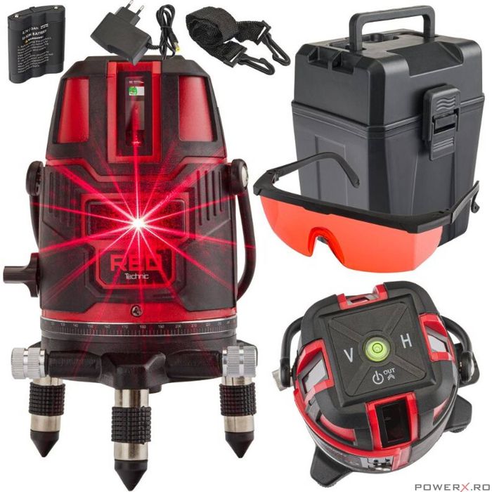Nivela laser 360°, distanta de lucru 40 m, Red Technic