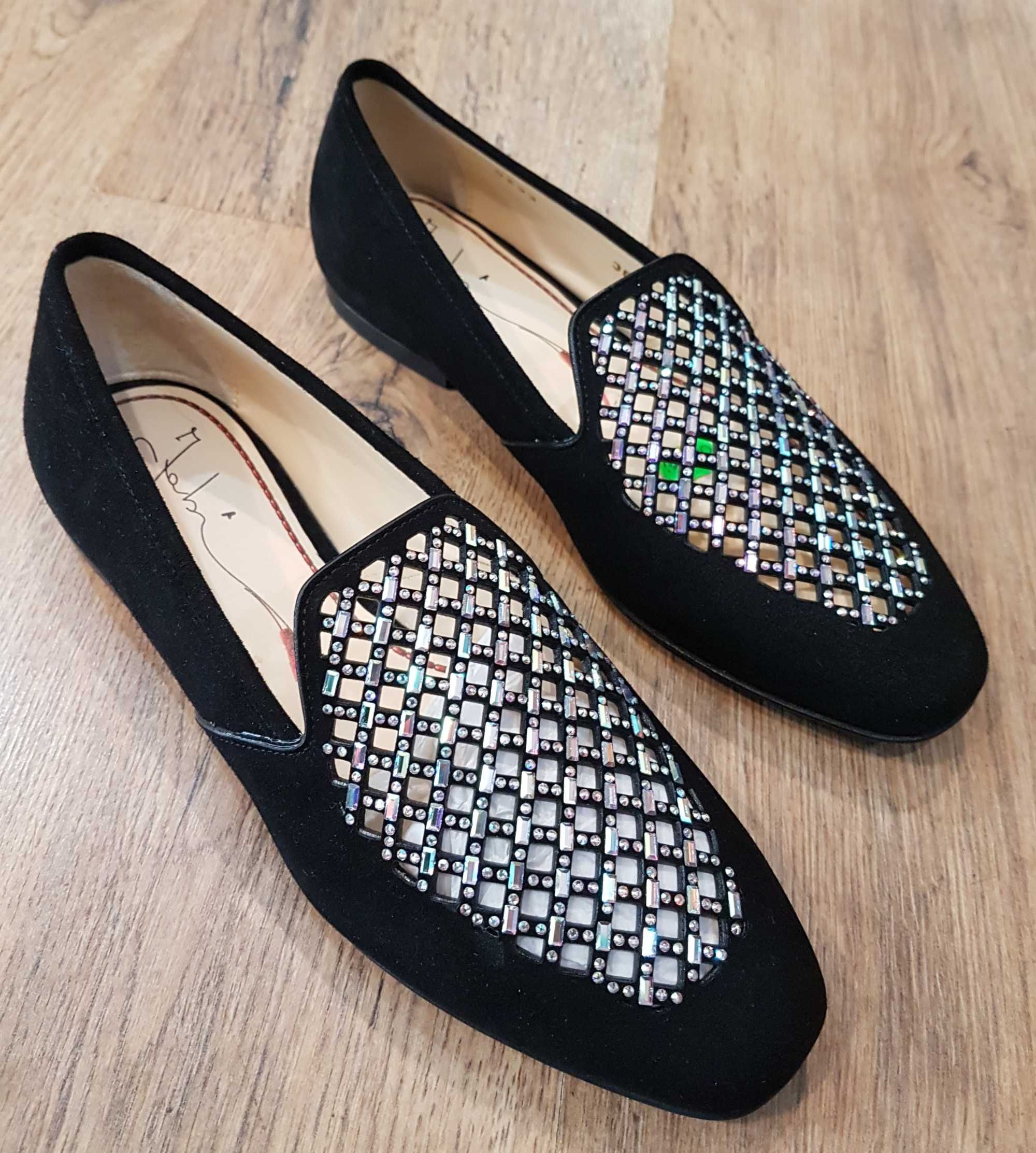 Pantofi-loafer lux FABI noi piele decorata swarovski superbi 35,5/36