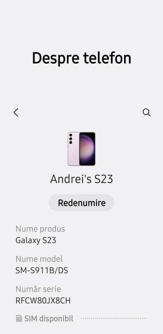 Samsung galaxy s23 5g 128gb lavander. Ca nou
