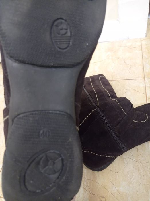 Ботуши,боти естествен велур,кожа