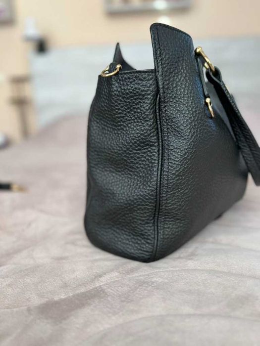 Musette чанта от естествена кожа | Като нова | Побира формат А4