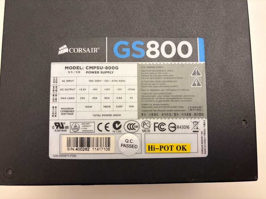 Sursa PC Corsair GS800 - 800W 80+ Bronze