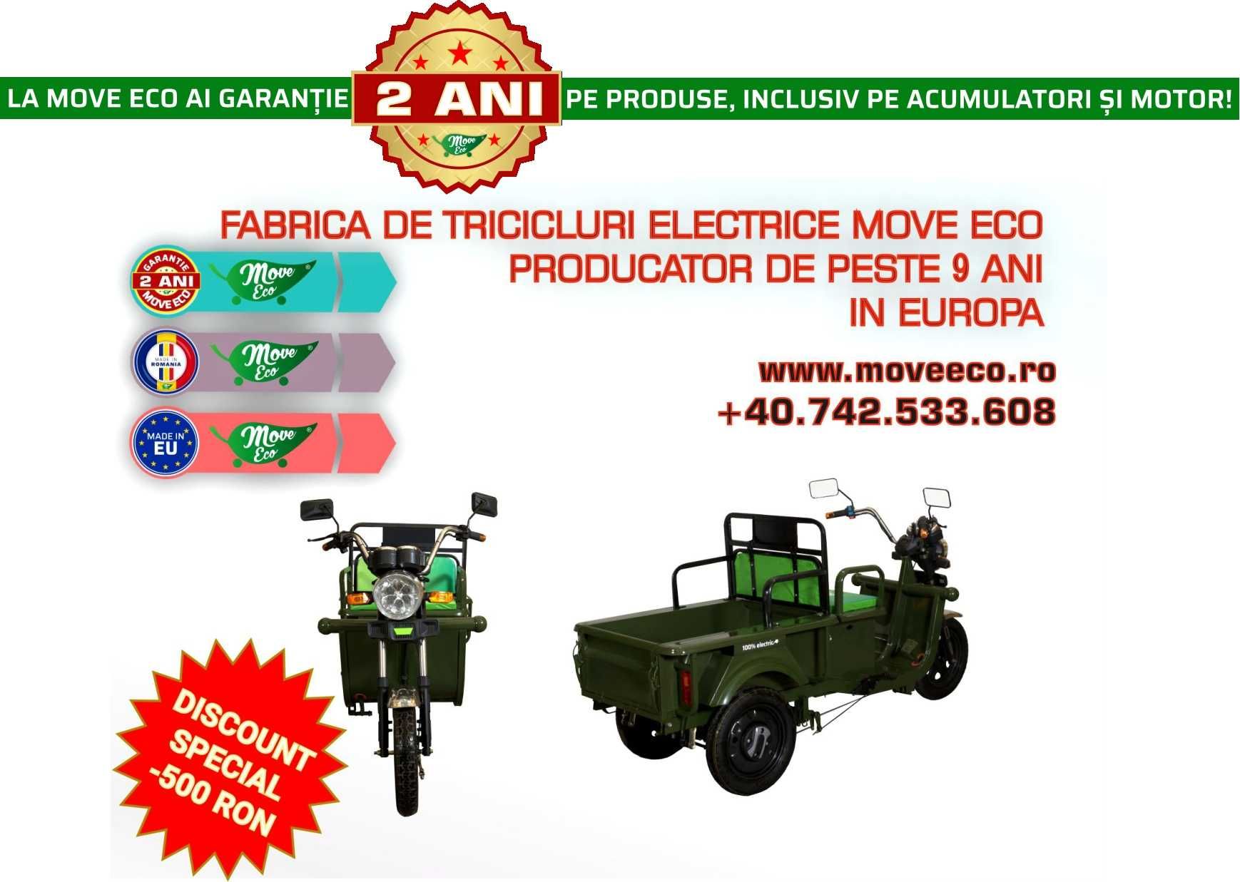 Triciclu electric ECO-SLIM / produs RO/ cel mai mic pret de producator