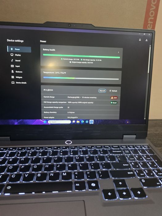 Lenovo LOQ 15ARP9 / RTX 4070 / Ryzen 7 / 22 цикъла / 12м гаранция