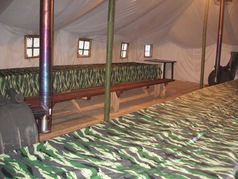 Палатка брезентовая, 6.5х11м. армейская от 40-80 мест.