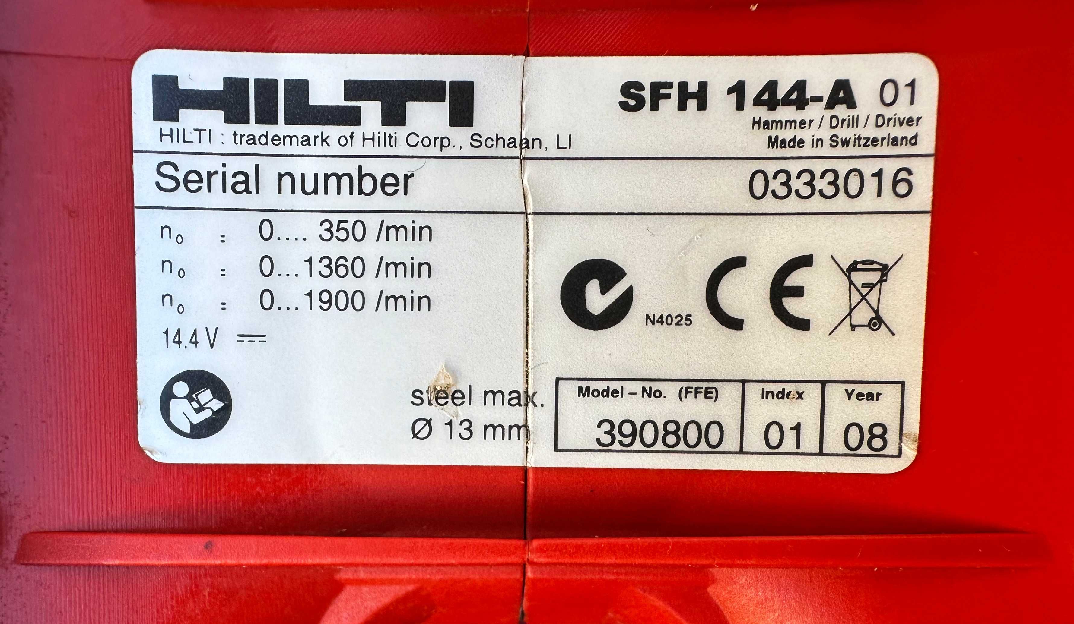 Hilti SFH 144-A - Трискоростен ударен винтоверт 14.4V