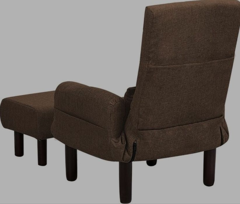 NOU Fotoliu cu taburet "OLAND", maro, recliner
