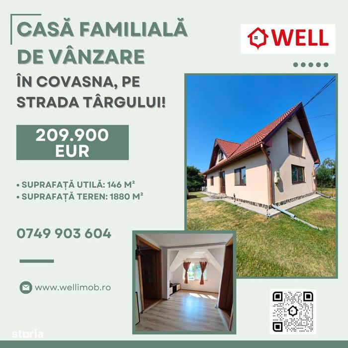 Casă familială de vânzare în Covasna, pe strada Târgului!