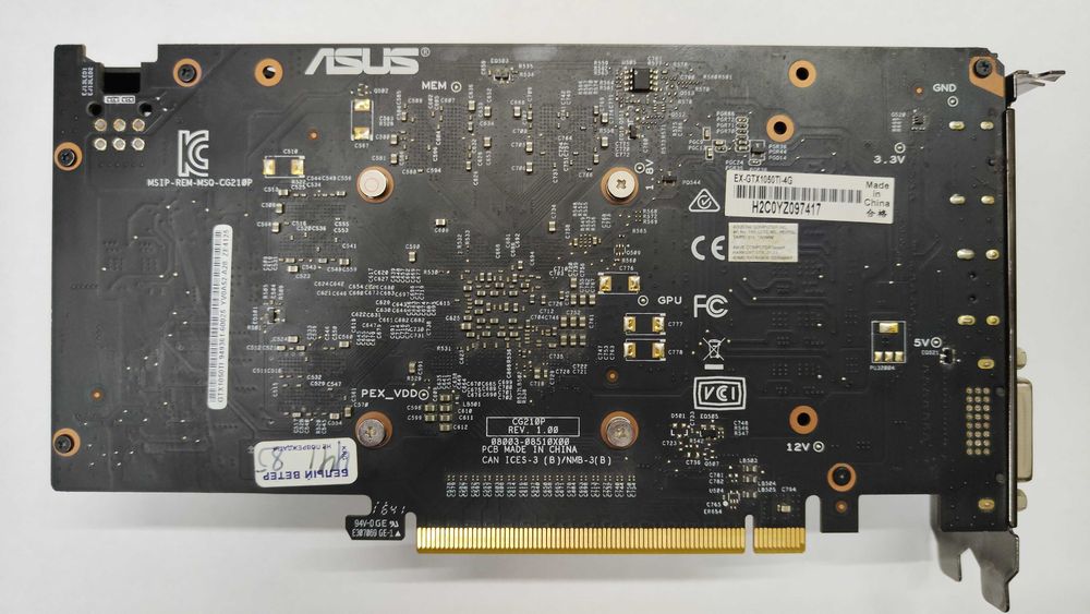 Видеокарта Asus GTX 1050Ti DDR5, 4gb, 128bit