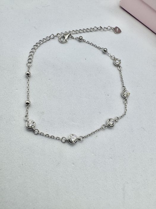 Сребърна гривна с мойсанит (диамант) 0.5 карата