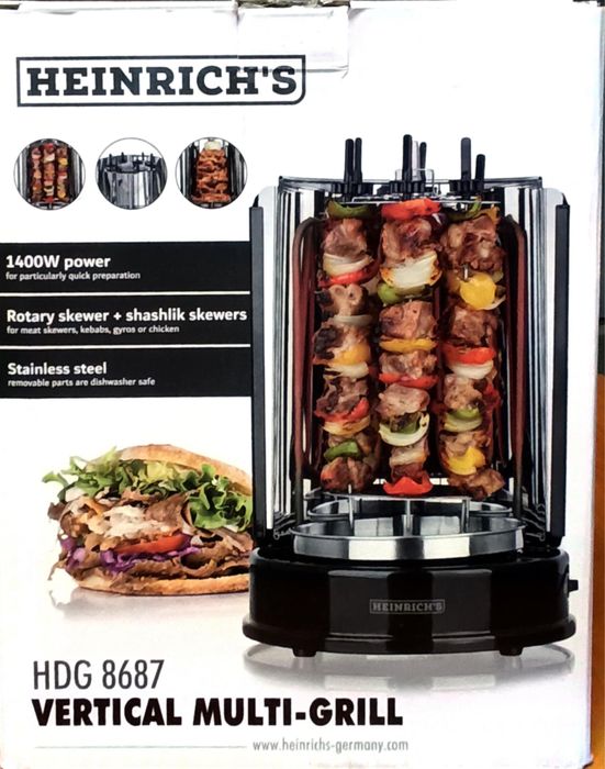 Вертикален мулти грил с двойна ротация HEINRICH'S