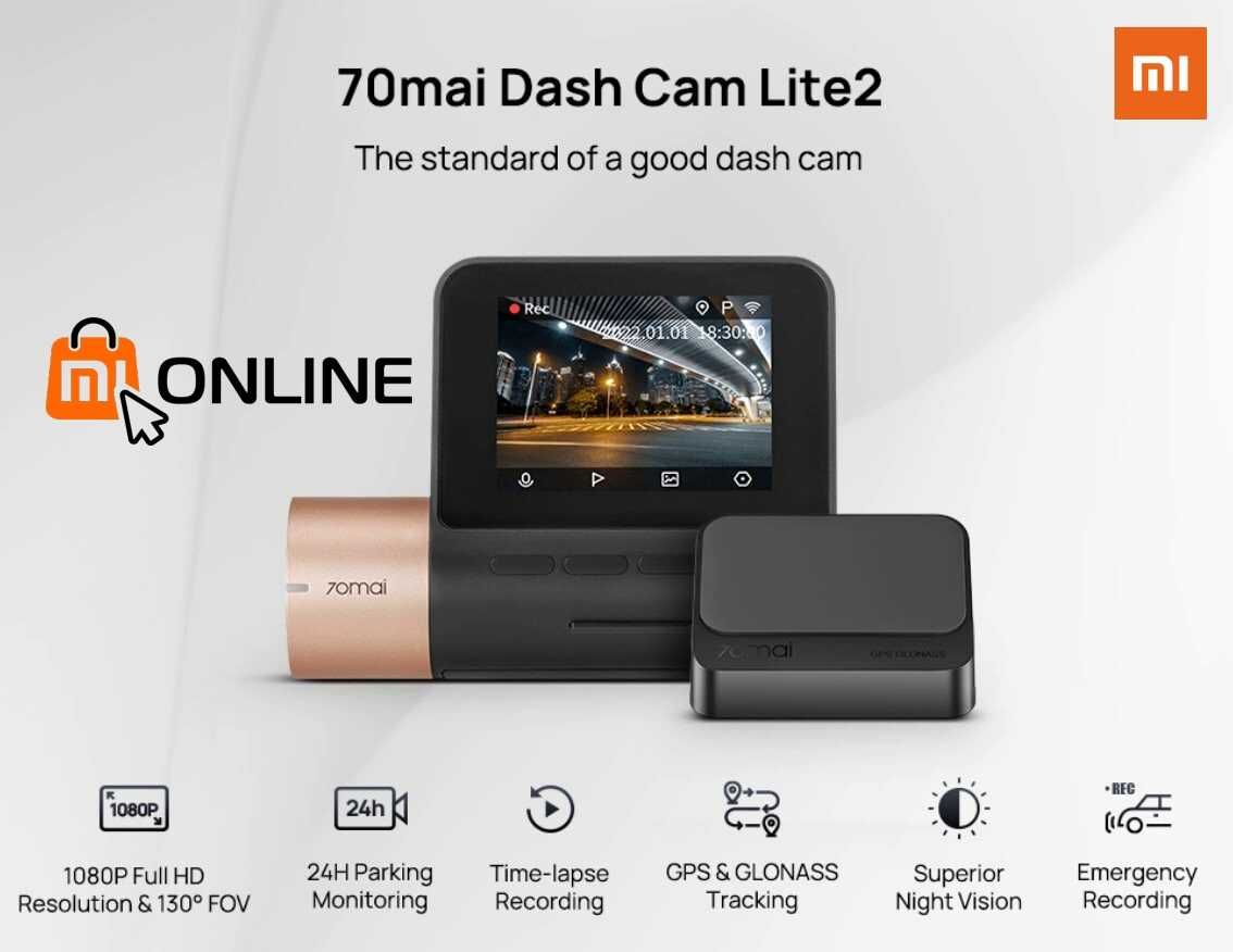 New! Видеорегистратор Xiaomi Mi 70mai Dash Cam Lite 2 Midrive D10 EU
