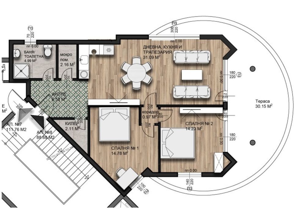 Продажба 3-стаен гр. Велико Търново - с. Малки чифлик 124m²